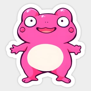 Baby Pink Anime Frog In Kawaii Aesthetic Sticker